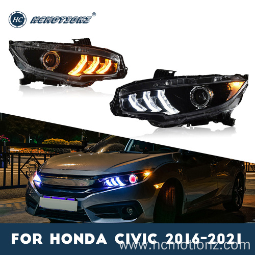 HCMOTIONZ 2016-2021 Honda Civic front lamp LED Headlights